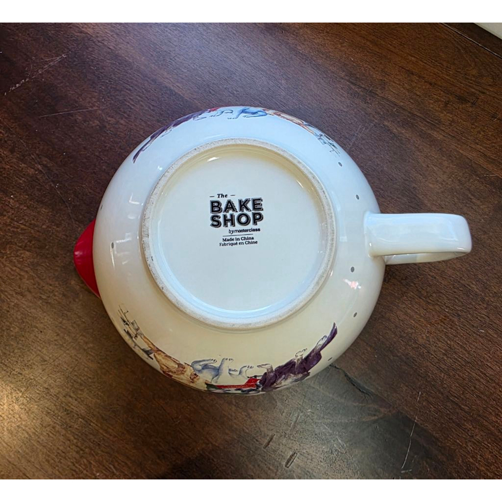 The Bake Shop Christmas Dog Print Bakeware Mixing Bowl One Size White Red - Picture 3 of 9